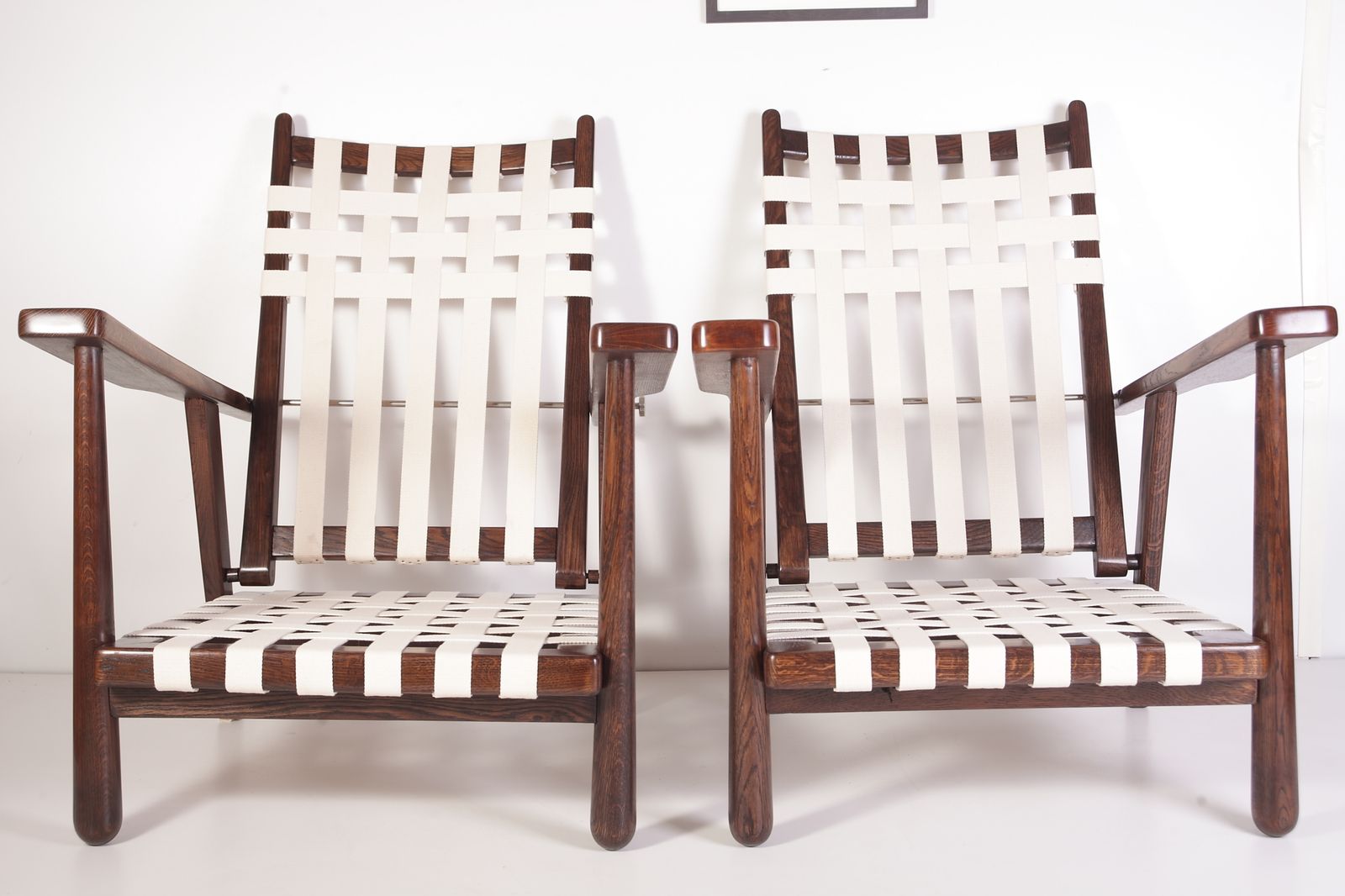 Mid Century Reclining Oak Lounge Chairs By Jan Vanek For Krasna Jizba, Set Of 2, 1940s photo vintage