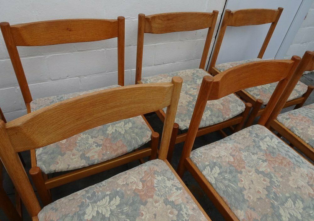 Oak Chairs And Stool From Vanda Watervliet, Belgium, 1960s, Set Of 9 photo for sale
