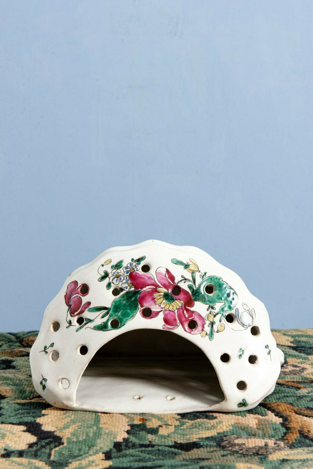 Moustiers Faience (Fabrique Ferrat), Pink & Green Bough Pot With Grotesques, Late 18th Century photo Home Decor