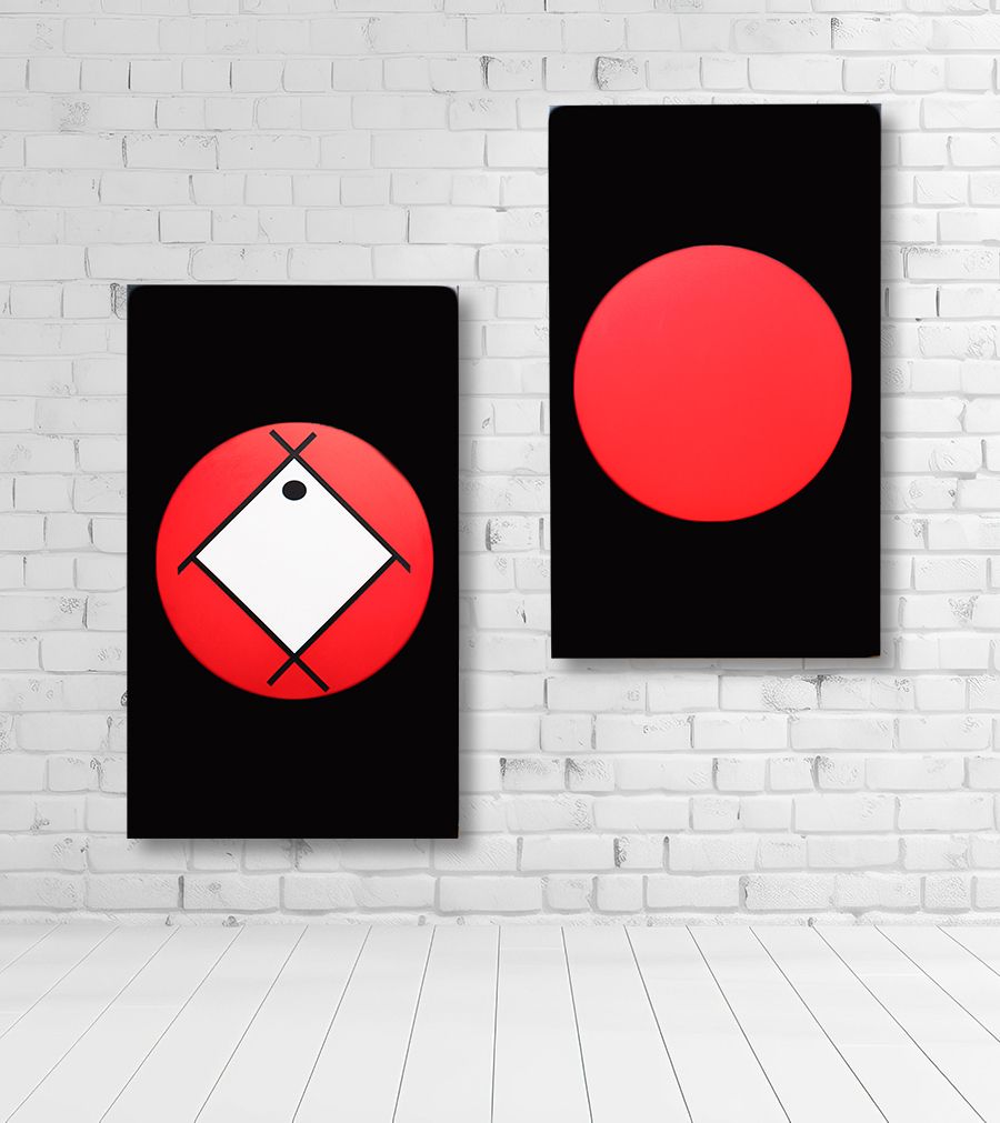 Black Painted Led Luminous Signs With Plexiglas Writing. For Display, Like New, Set Of 2 photo Home Decor