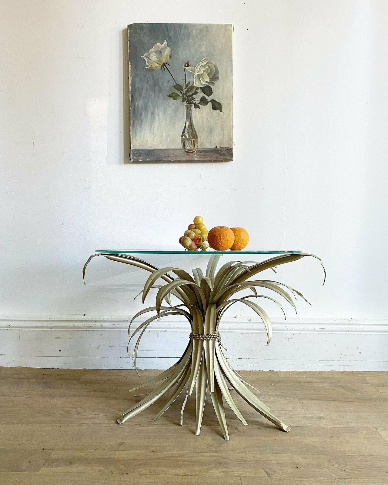 Mid Century French Toleware Wheatsheaf Table