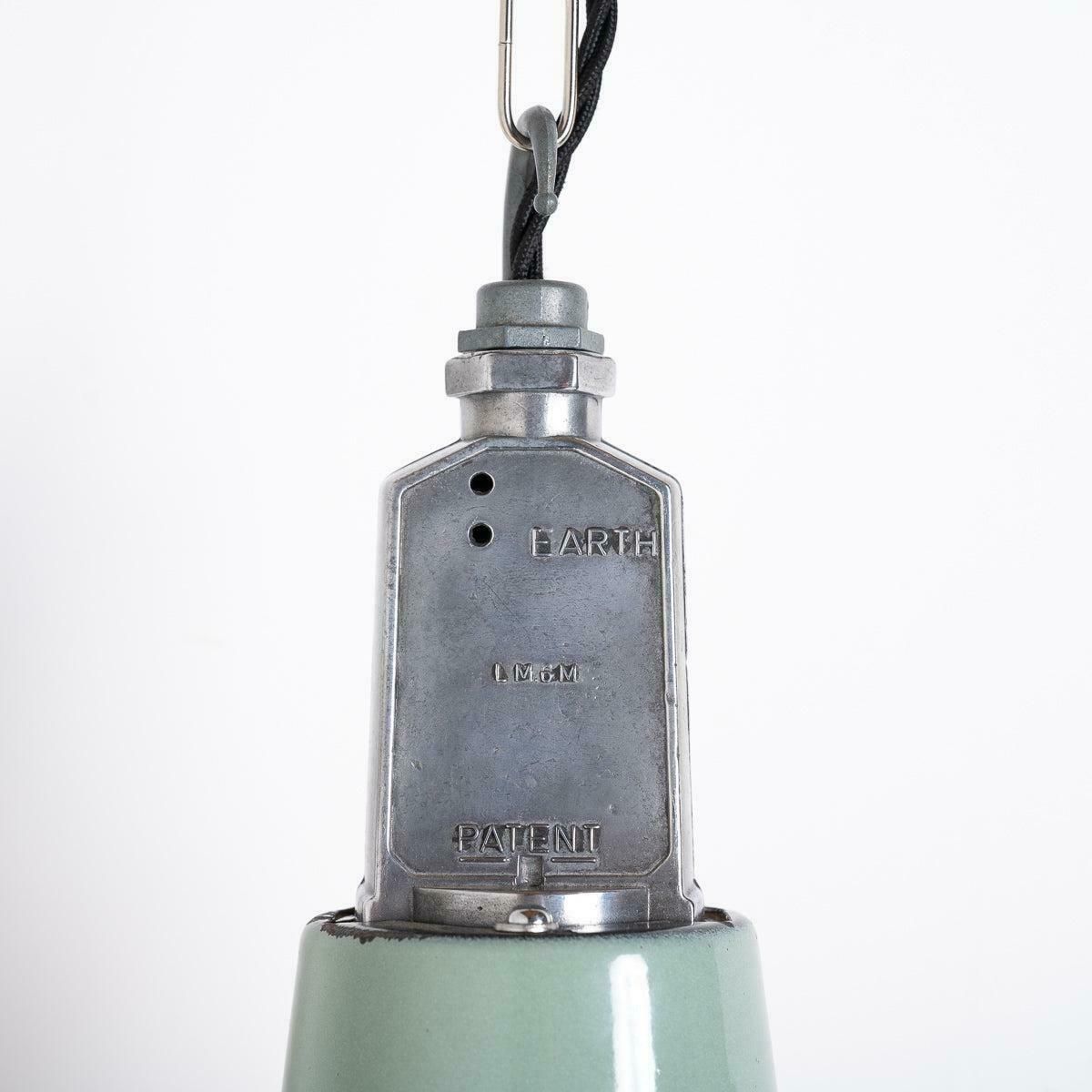 Vintage Industrial Large Duck Egg Green Factory Pendant By Thorlux photo vintage