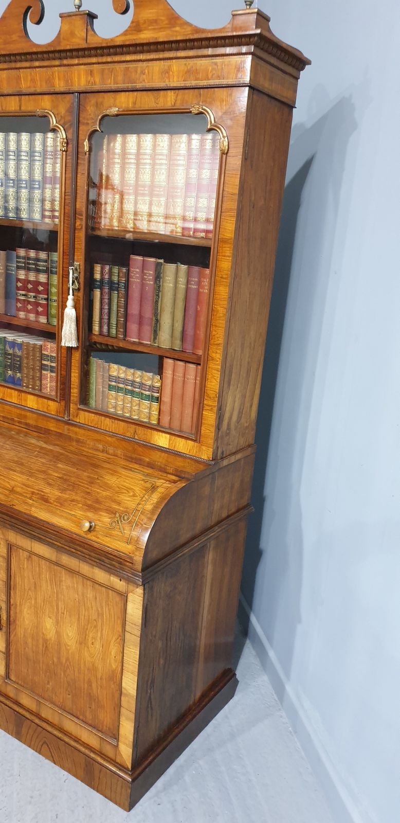 Outstanding Regency Brass Inlaid Rosewood Bureau Bookcase photo Furniture