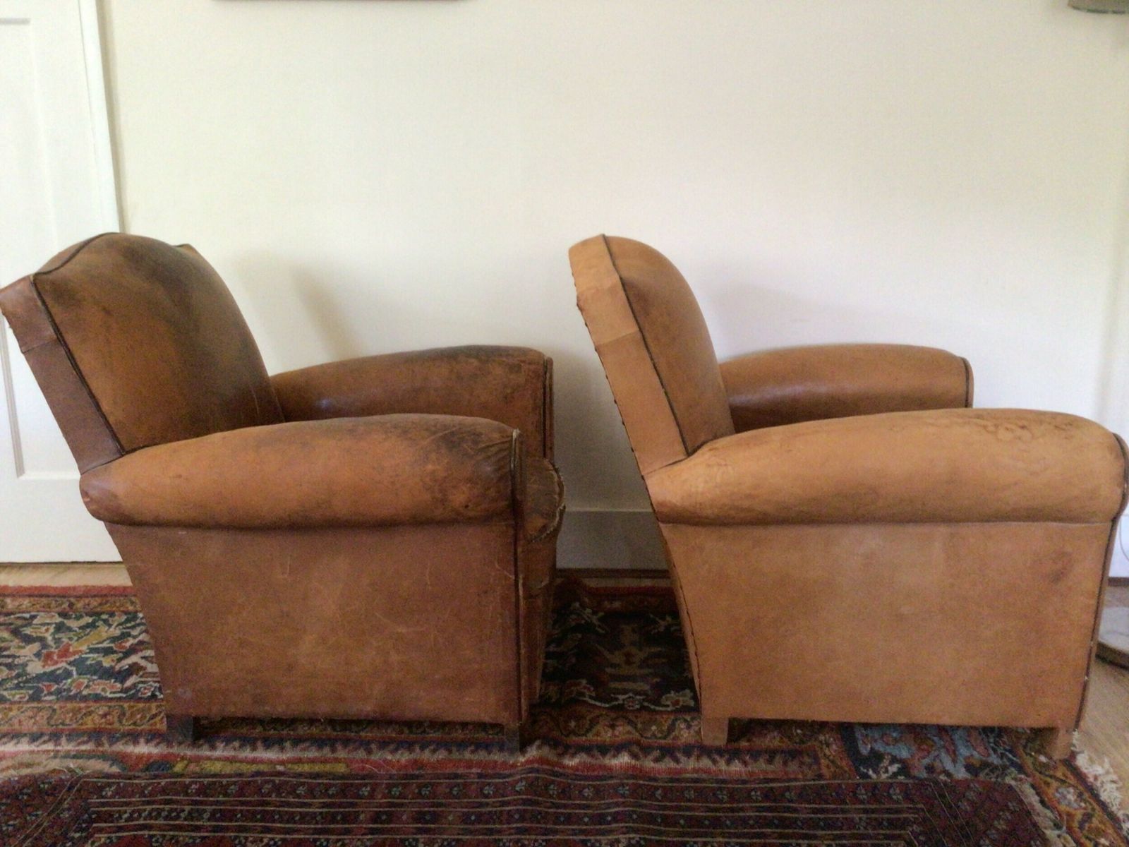 Pair Of Art Deco Leather Club Armchairs photo 1400.0