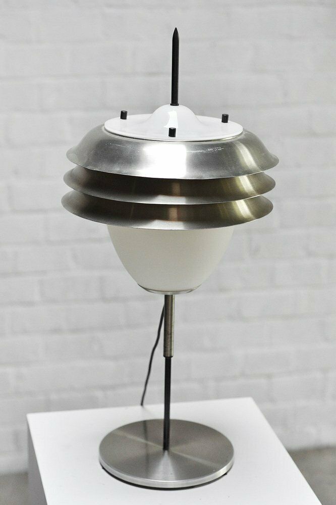 Italian Table Lamp In Metal And Opal Glass, 1960s