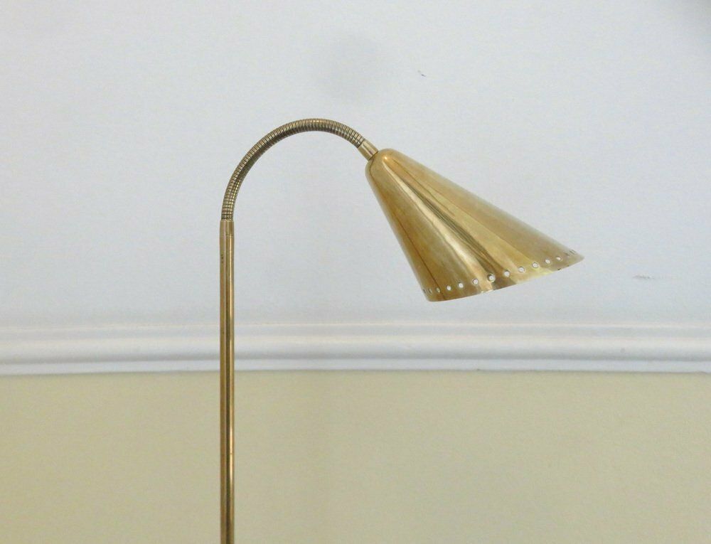 Scandinavian Brass Floor Lamp In The Style Of Paavo Tynell, 1950s photo for sale