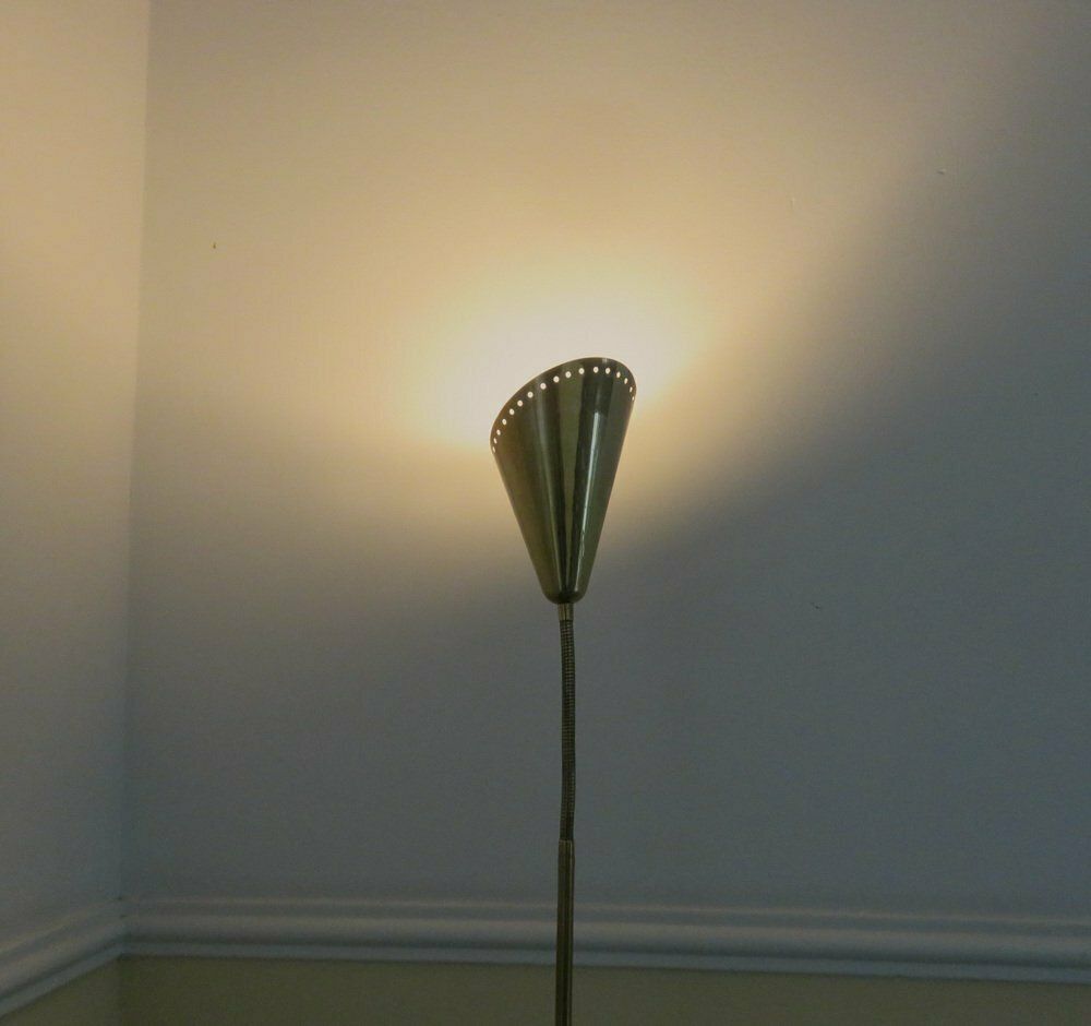 photo buy Scandinavian Brass Floor Lamp In The Style Of Paavo Tynell, 1950s