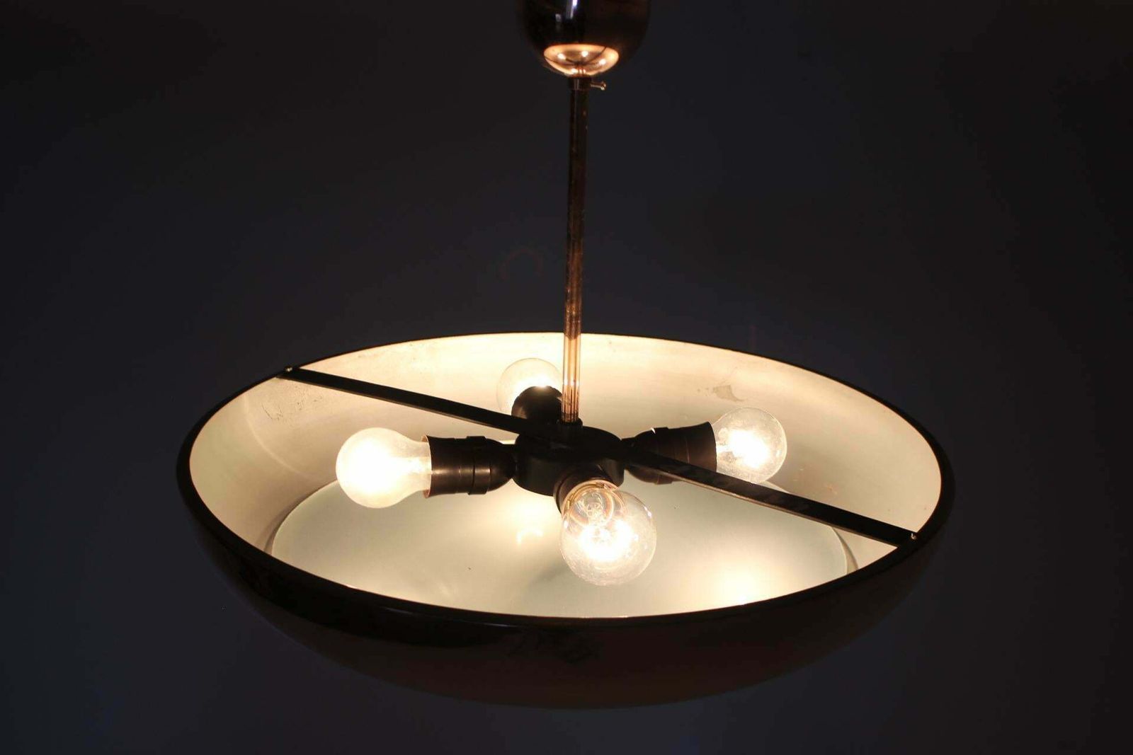 photo furniture 1930s Bauhaus / Functionalist Copper Chandelier Ufo By Josef Hurka