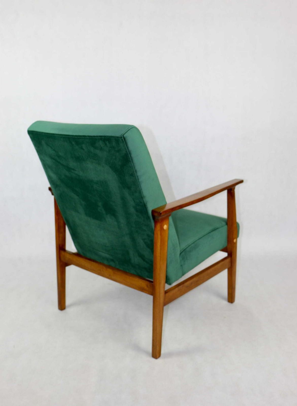 Classic Armchair Like Vintage Fox 70s Green Velvet   2 Pieces Available photo 341.0