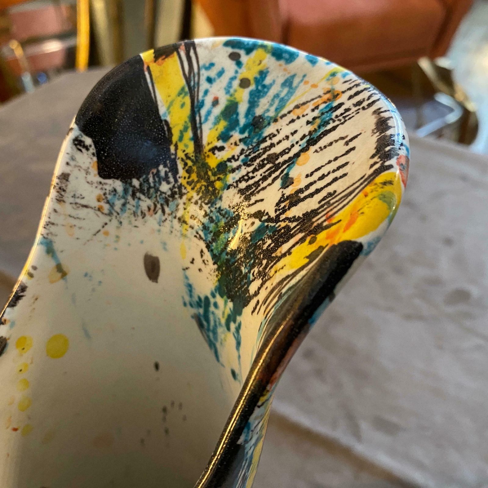 1980s Modernist Hand Painted Ceramic Jug Vase By M Carbone Per Ceramica Castelli photo Home Decor