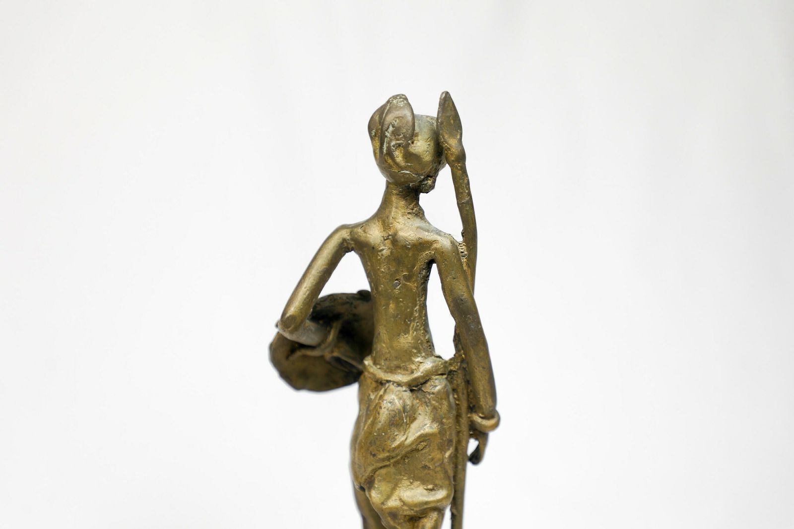 Vintage African Bronze Figure Spearman photo buy