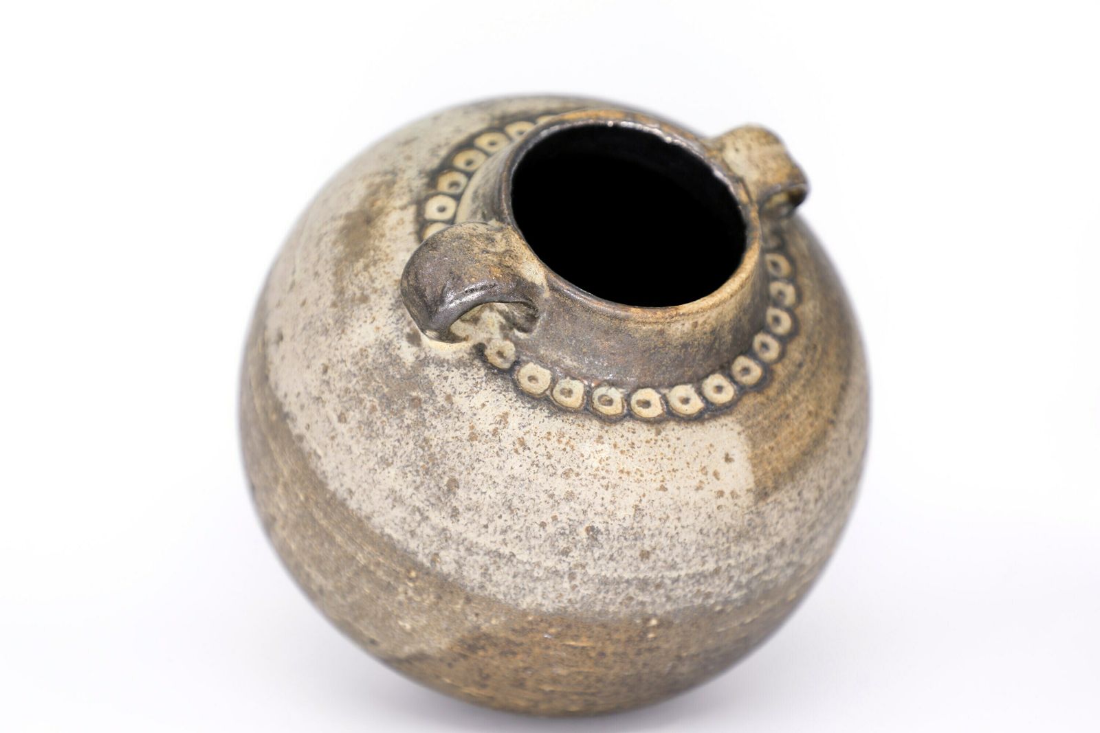 Stunning Vintage Hand Crafted Mid Century Ceramic Vase By Margarethenhöhe Keramik   Beige Brown Grey   Geometrical photo buy