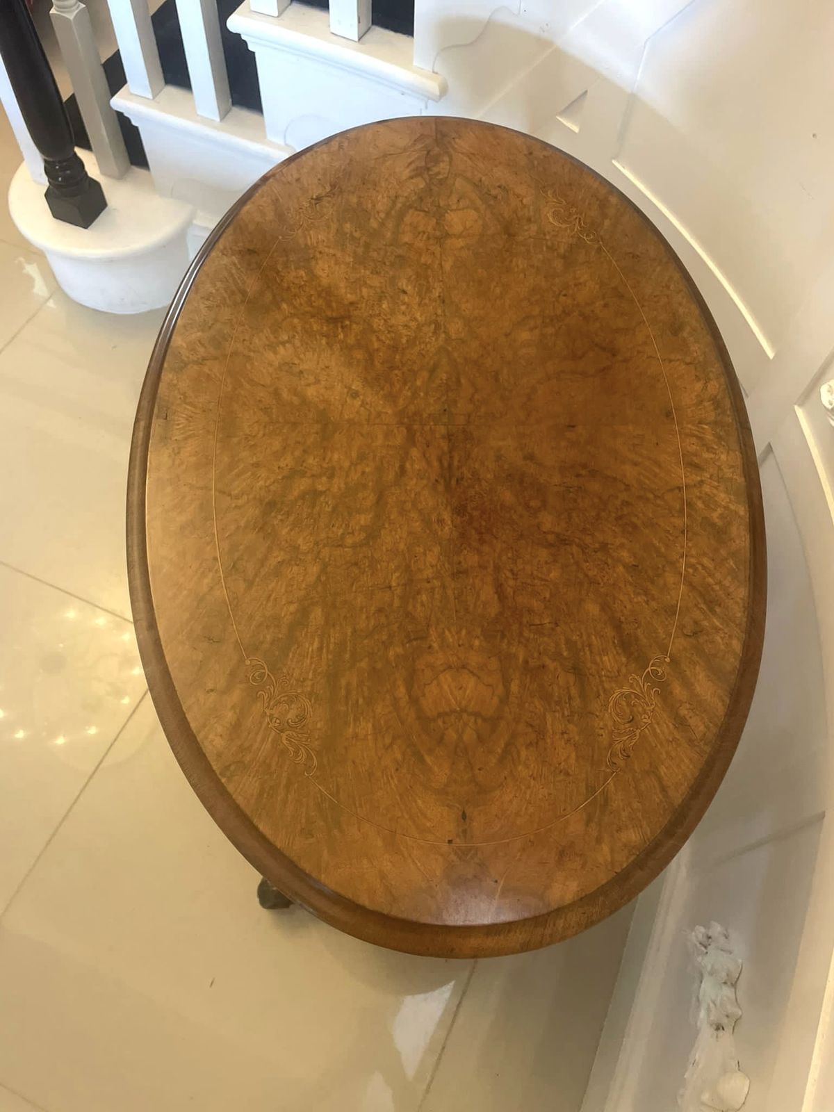 Superb Quality Antique 19th Century Inlaid Burr Walnut Lamp Table photo furniture