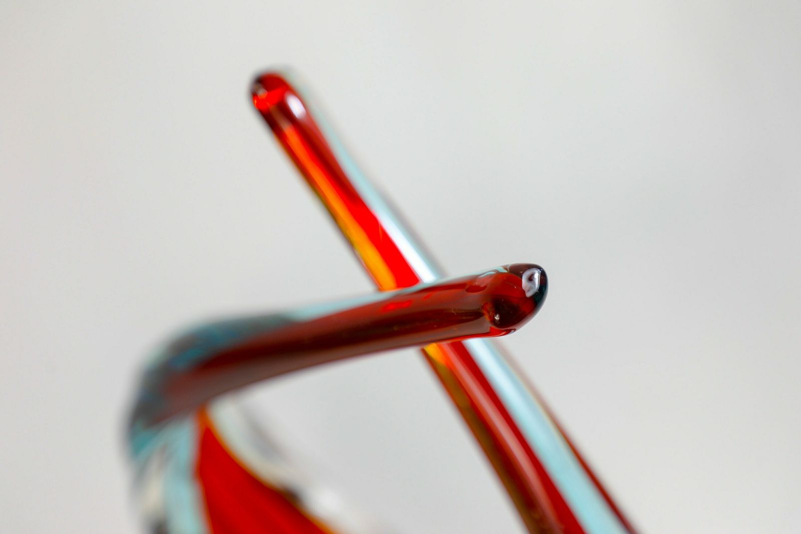 photo furniture Vintage Mid Century Murano Glass Bowl Sommerso   Red And Blue