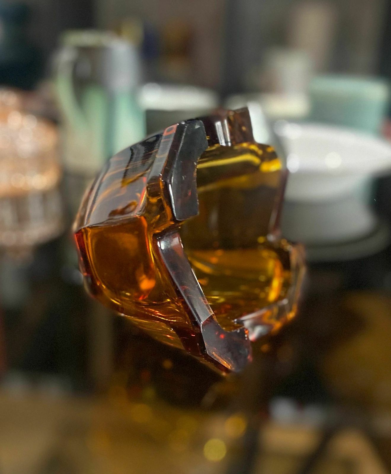 Bohemian Czech Art Glass Pressed Ashtray Sklo Union Rudolfova Hut photo for sale