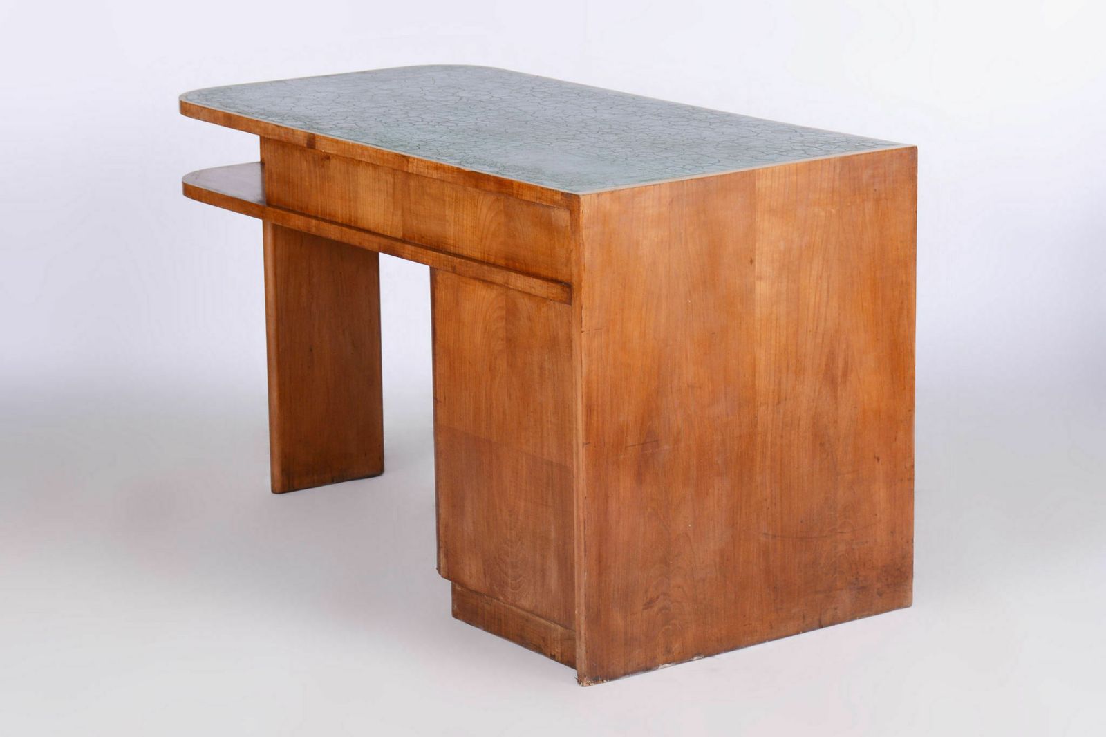 Restored Artdeco Cherrytree Writing Desk, J. Halabala, Up Zavody, Czechia, 1930s photo furniture