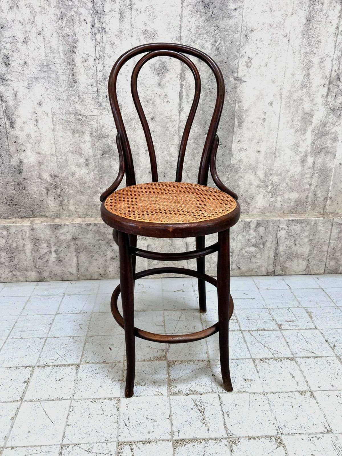 Thonet High Cane Bentwood Bar Chair photo Furniture
