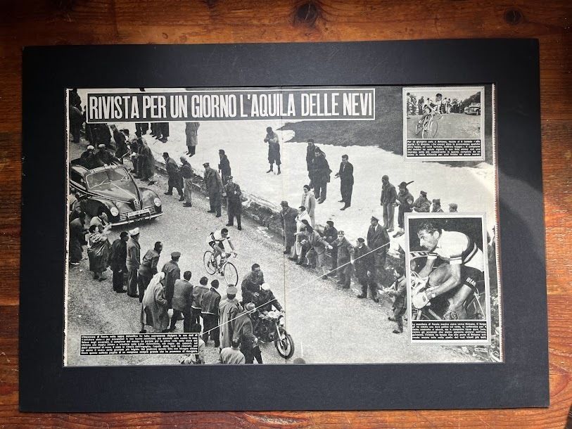 Giro D'italia Fausto Coppi Original  Print 1951 Stelvio Pass photo furniture