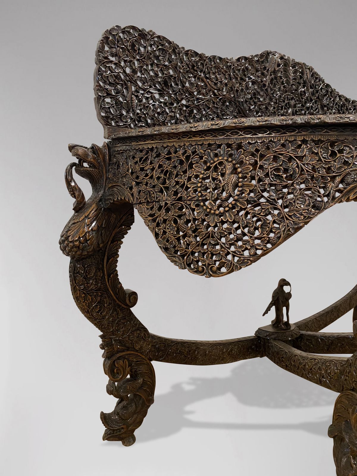 19th Century Anglo Indian Carved Rosewood Console photo furniture