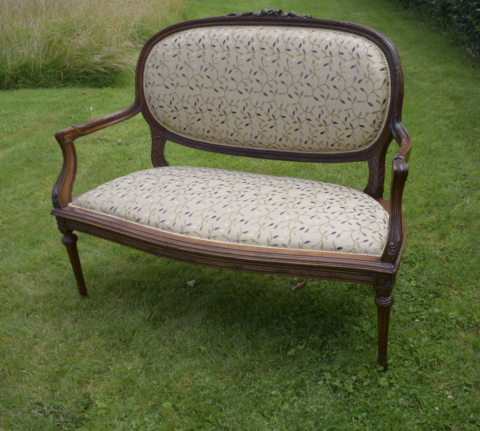 Antique French Walnut Couch, 1800s photo Furniture