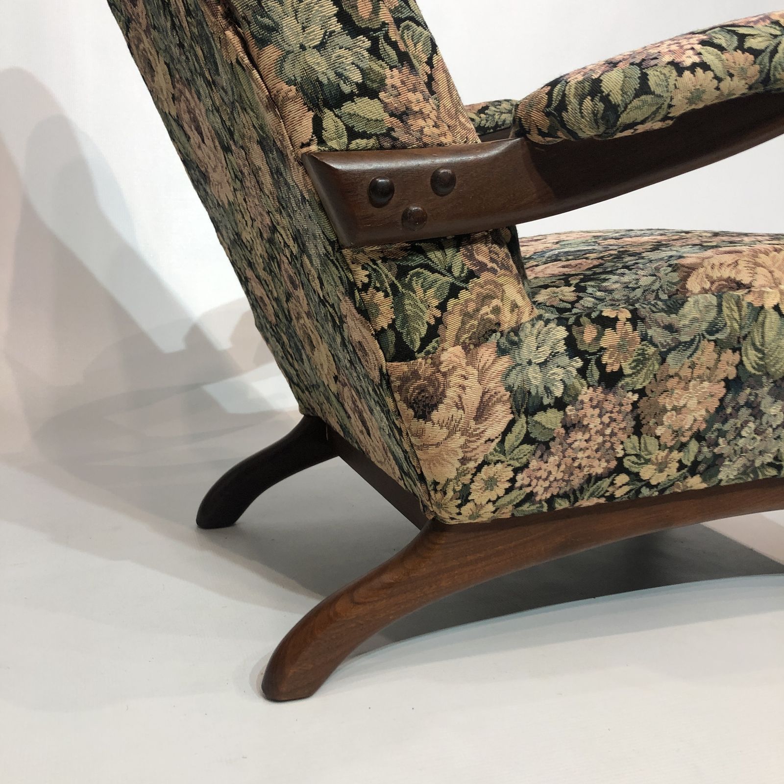 Greaves And Thomas Pair Teak Lounge Armchairs 1960s Midcentury Vintage Granny Chic photo vinterior