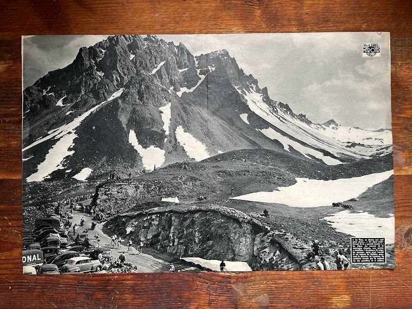 Vintage 1950s Tour De France Original Col Du Galibier Print