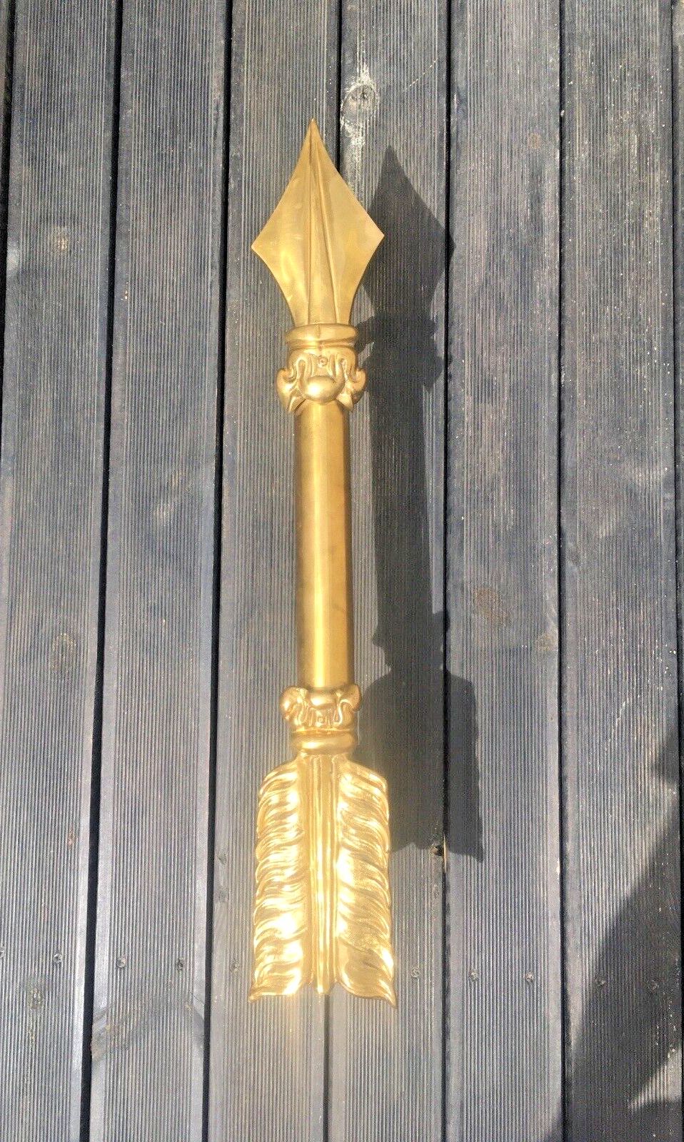 Exceptional Quality Antique Ornate Brass Grand Castle Door Handle Medieval Arrow photo 1000.0
