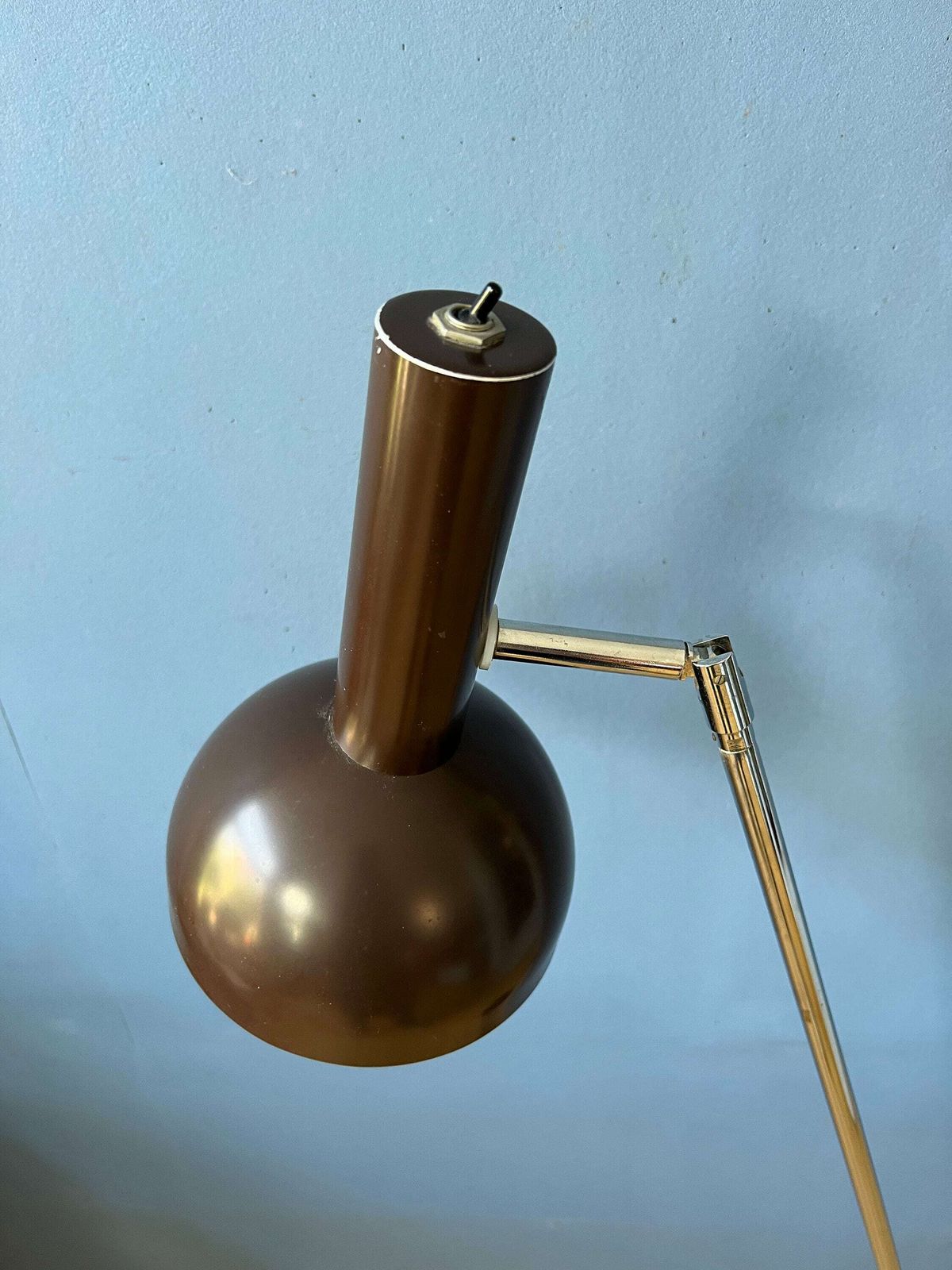 Mid Century Hala Bruine Roterende Vloerlamp Met Bol photo buy