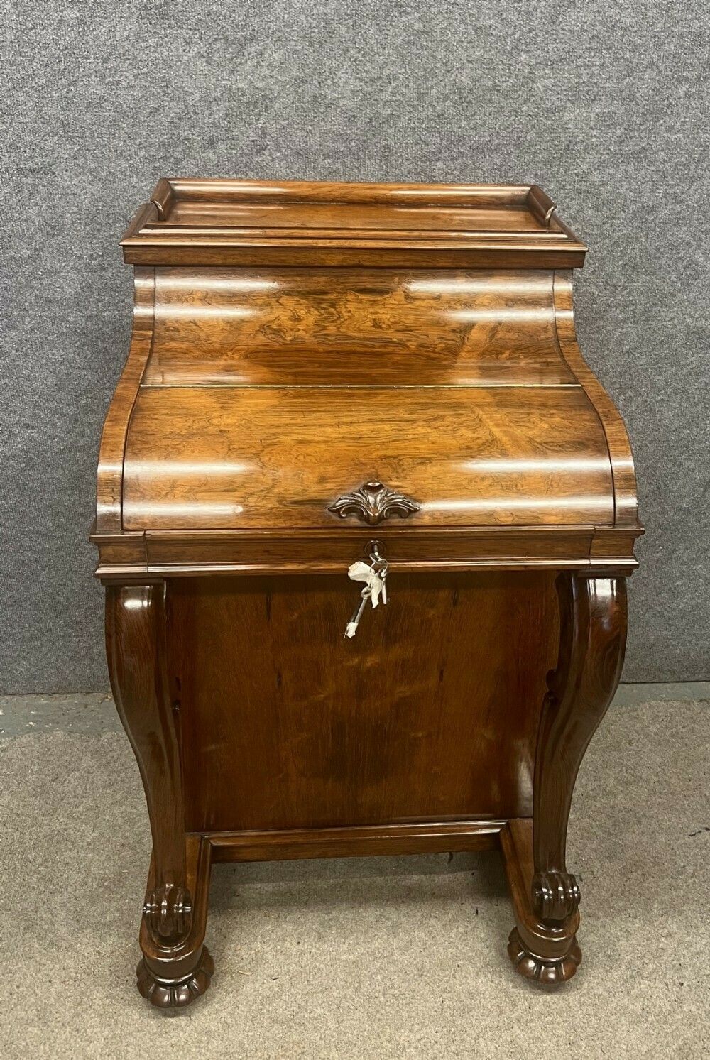 A Superb Victorian Rosewood Pop Up Davenport photo for sale