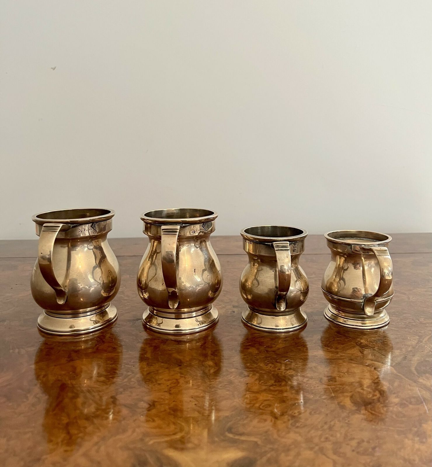 Rare Set Of Four Victorian Bell Shaped Tankards photo vinterior