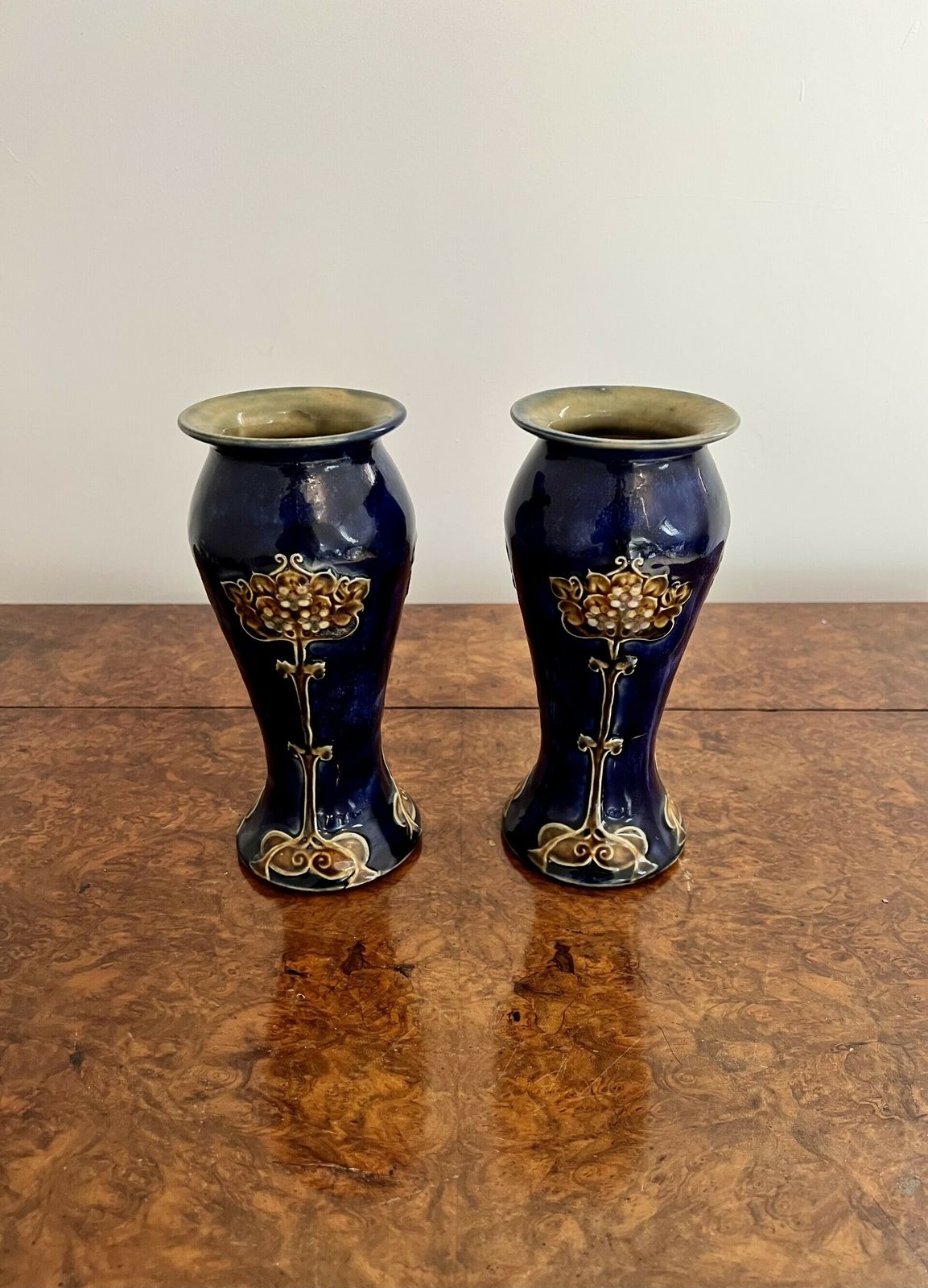 Quality Pair Of Royal Doulton Art Nouveau Vases photo furniture