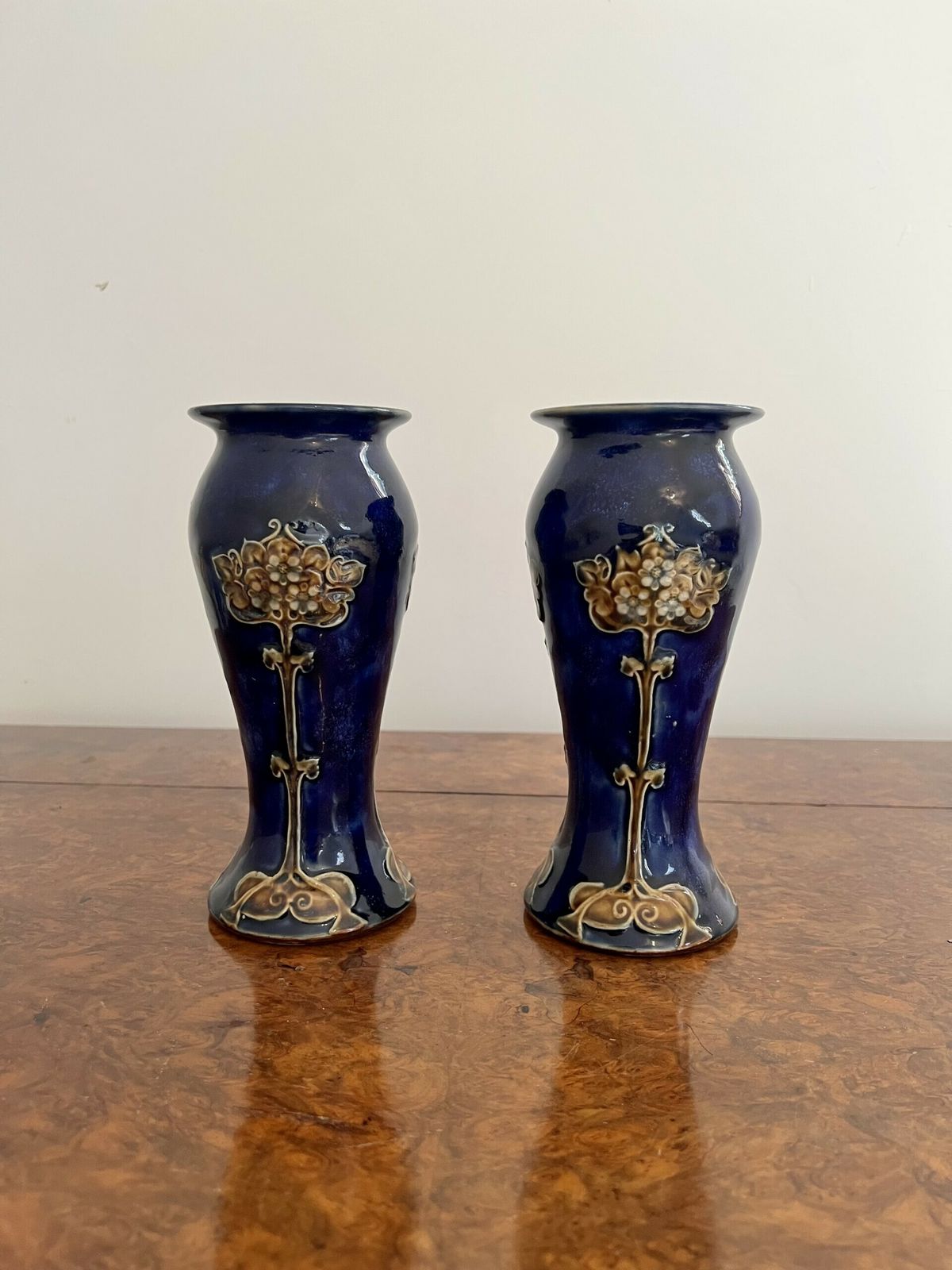 Quality Pair Of Royal Doulton Art Nouveau Vases photo for sale