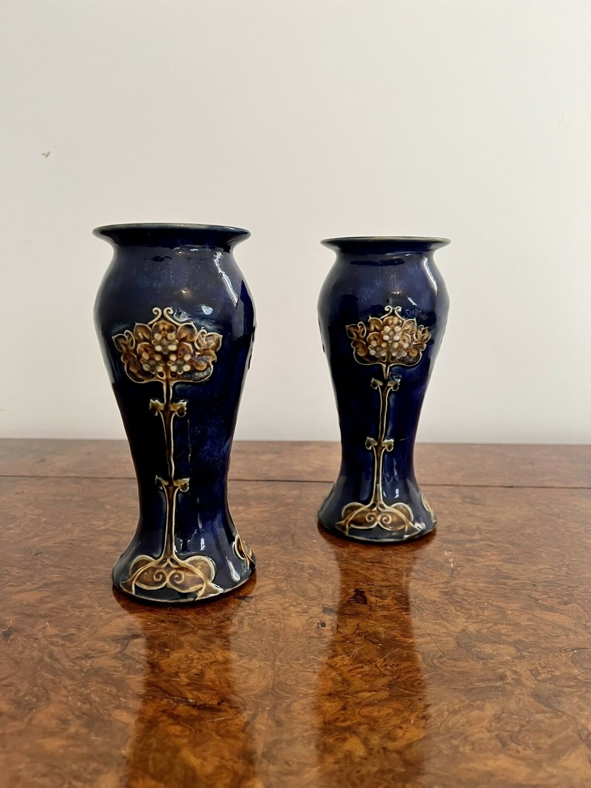 Quality Pair Of Royal Doulton Art Nouveau Vases photo 345.0