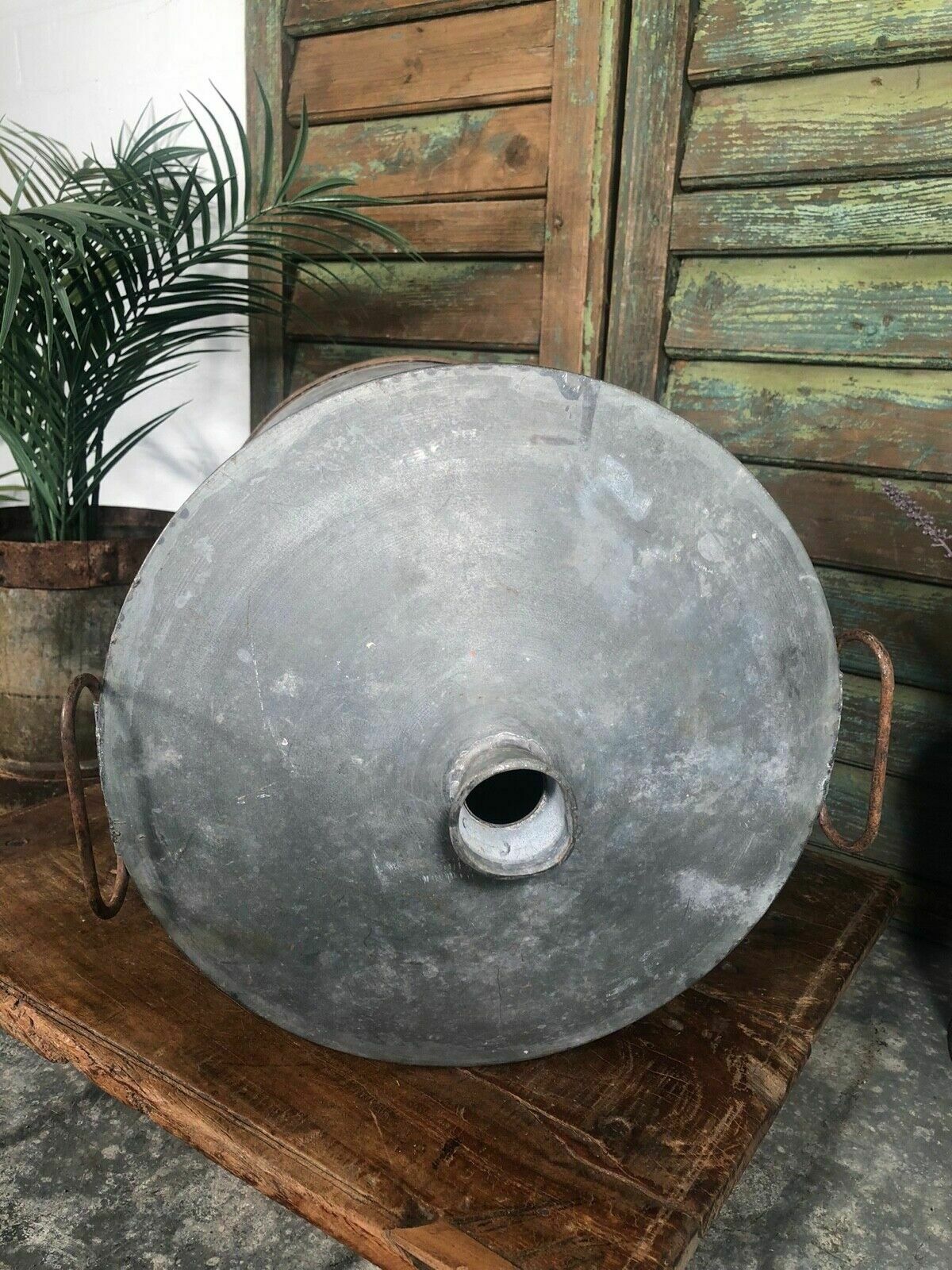 Vintage Rustic French European Galvanised Zinc Petrol Fuel Oil Lantern Tin Can photo 65.0