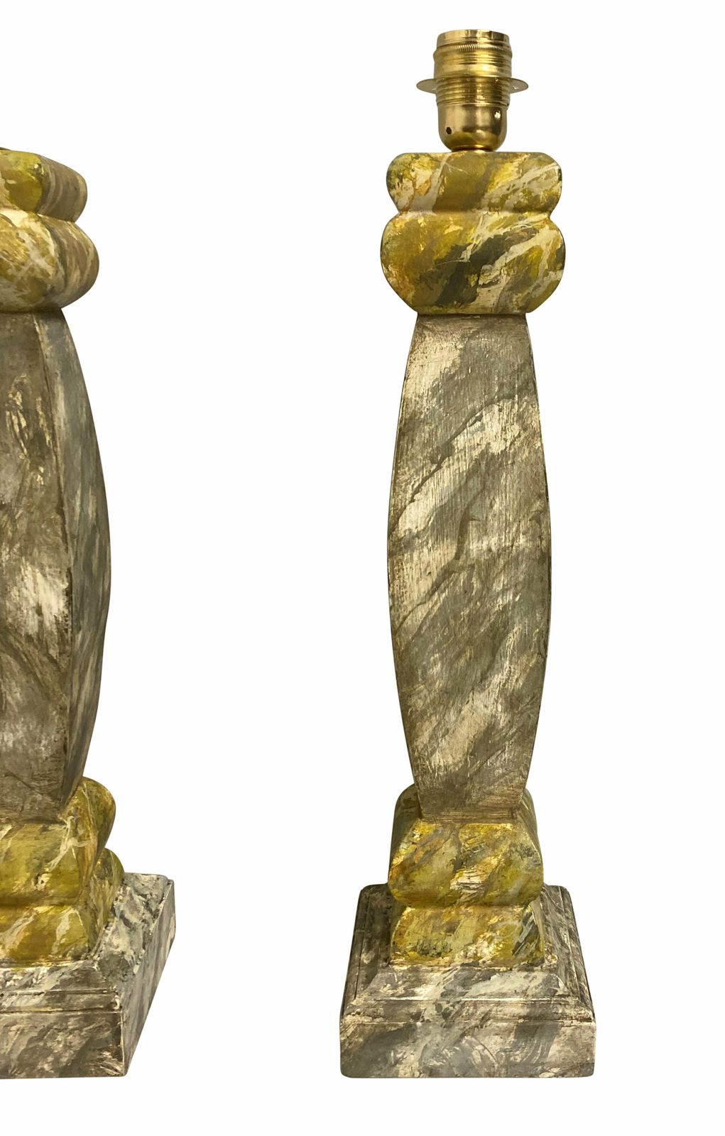 A Pair Of Italian Faux Marble Balustrade Lamps photo furniture