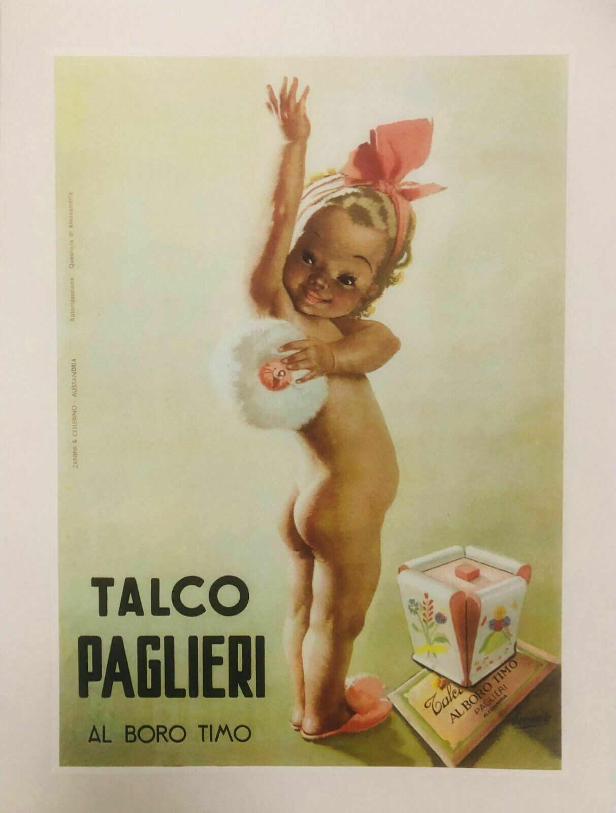Gino Boccasile, Around 1970   Paglieri Talc   Advertising Vintage Affiche photo furniture