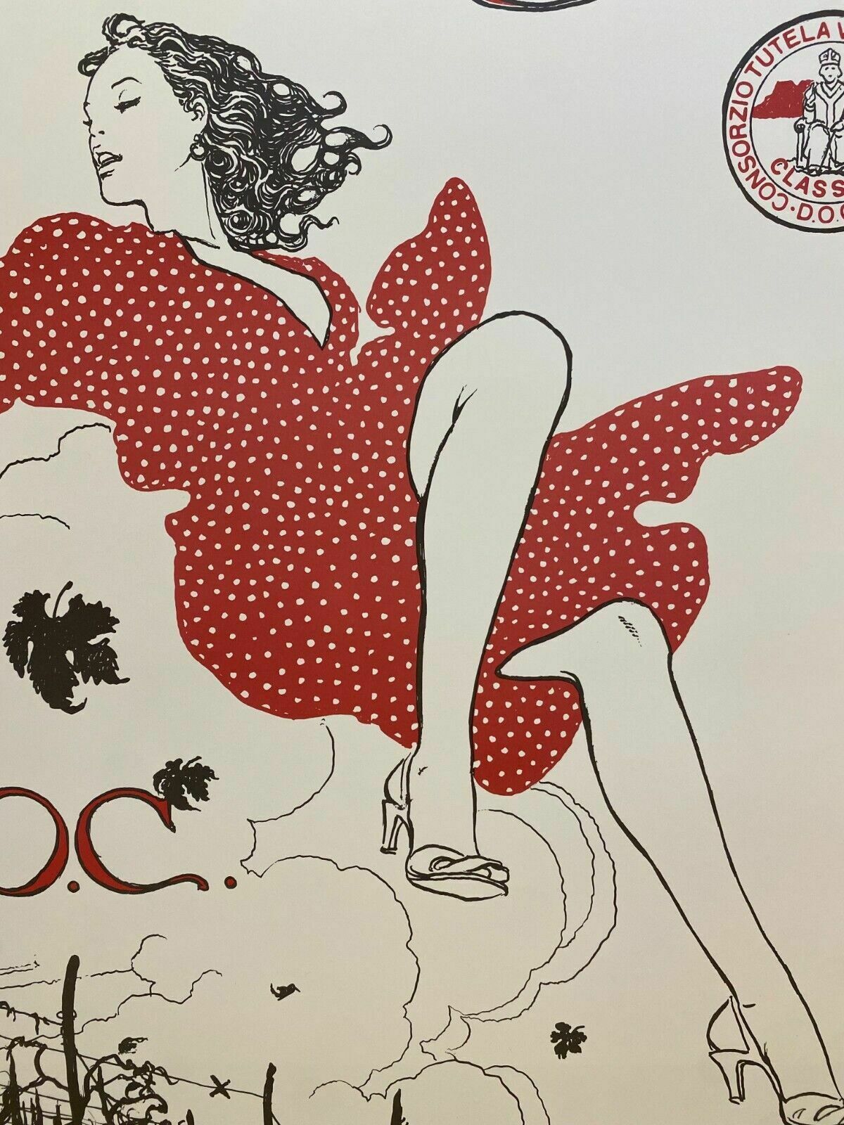 photo furniture Milo Manara, 1980 Ca   Valpolicella   Original Vintage Affiche Cm 100 X 70