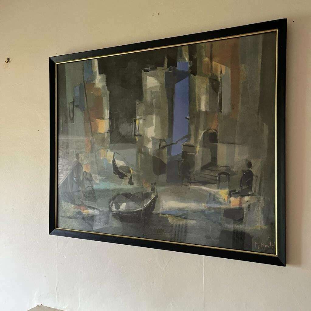 Framed Print Of Spanish Market Cubist Style By M Mouly photo buy