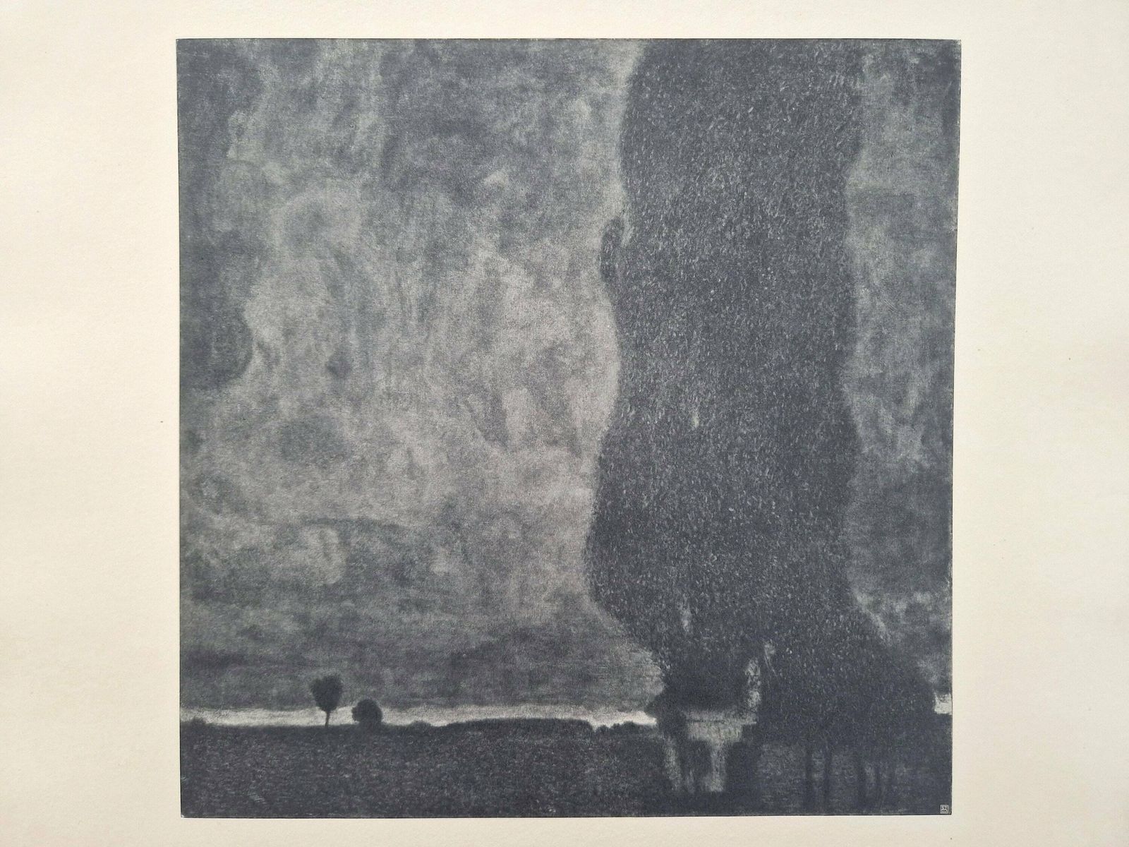 Gustav Klimt Thunderstorm Collotype On Paper, Das Werk 1914, Art Nouveau Wall Art Print photo vinterior