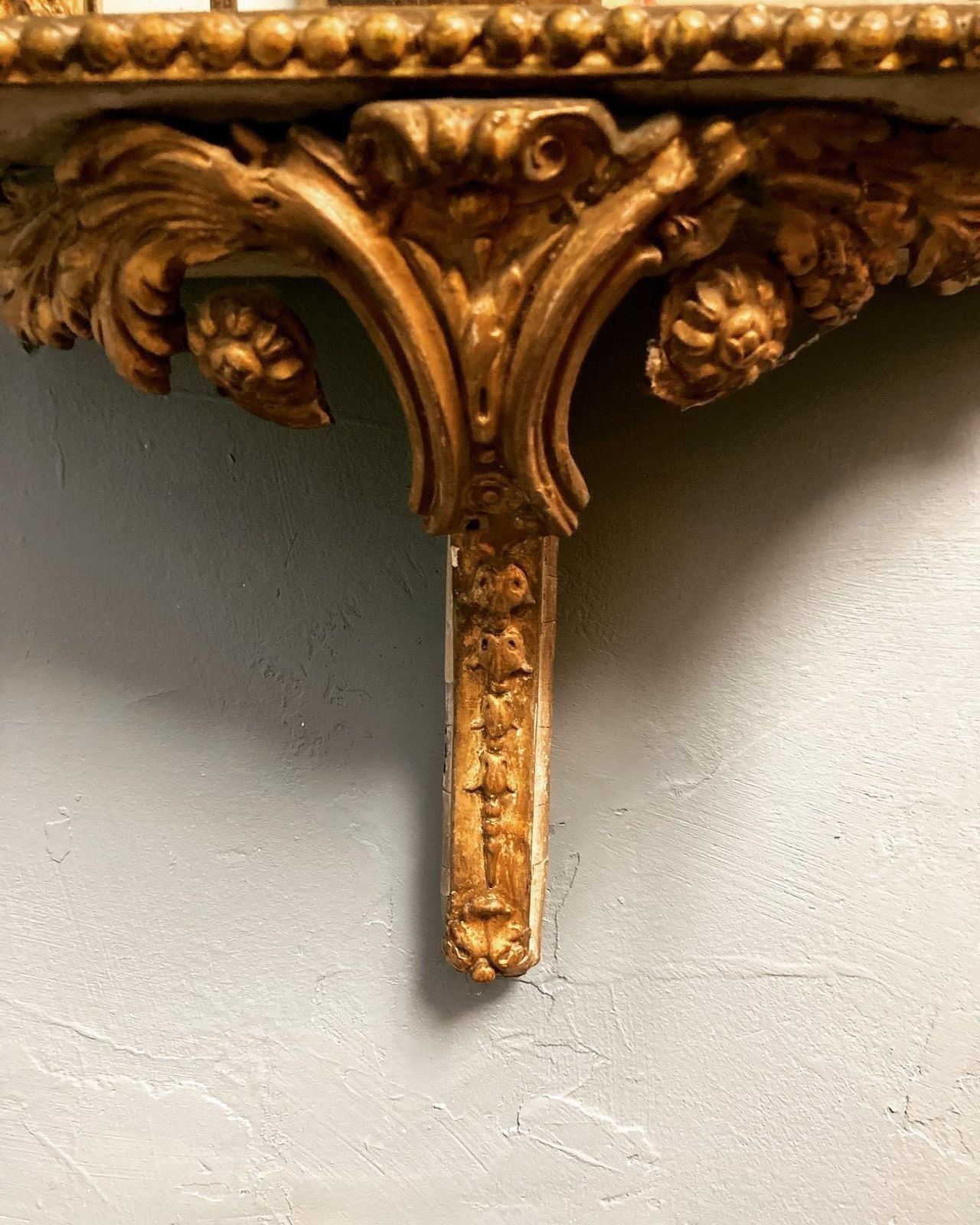 Victorian Gilt Gesso Arched Mirror With A Set Of 3 Shelves photo 895.0