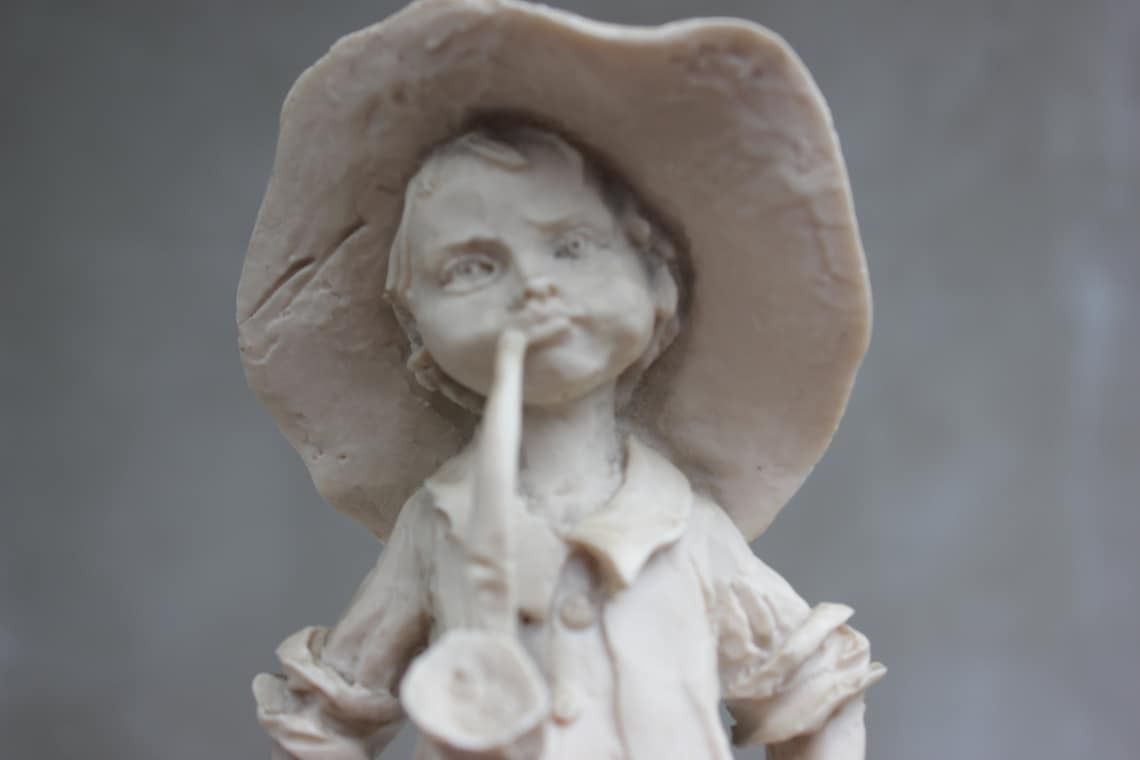 Capodimonte Figurine Boy With Pipe By G. Armani Rare Collectible Statue Love Tales Christmas Gift photo vintage