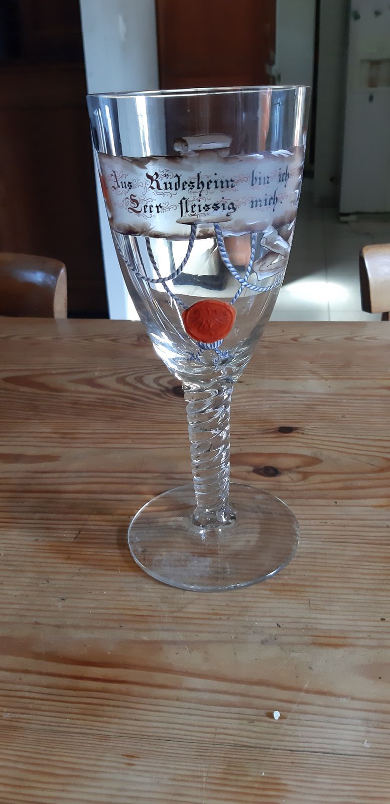 Large German Crystal Glass, 1940s