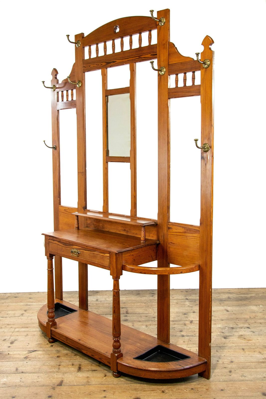 photo furniture Large Antique Pitch Pine Hall Stand | Entrance Hall Stick Stand | Antique Hallway Storage (M 3716)