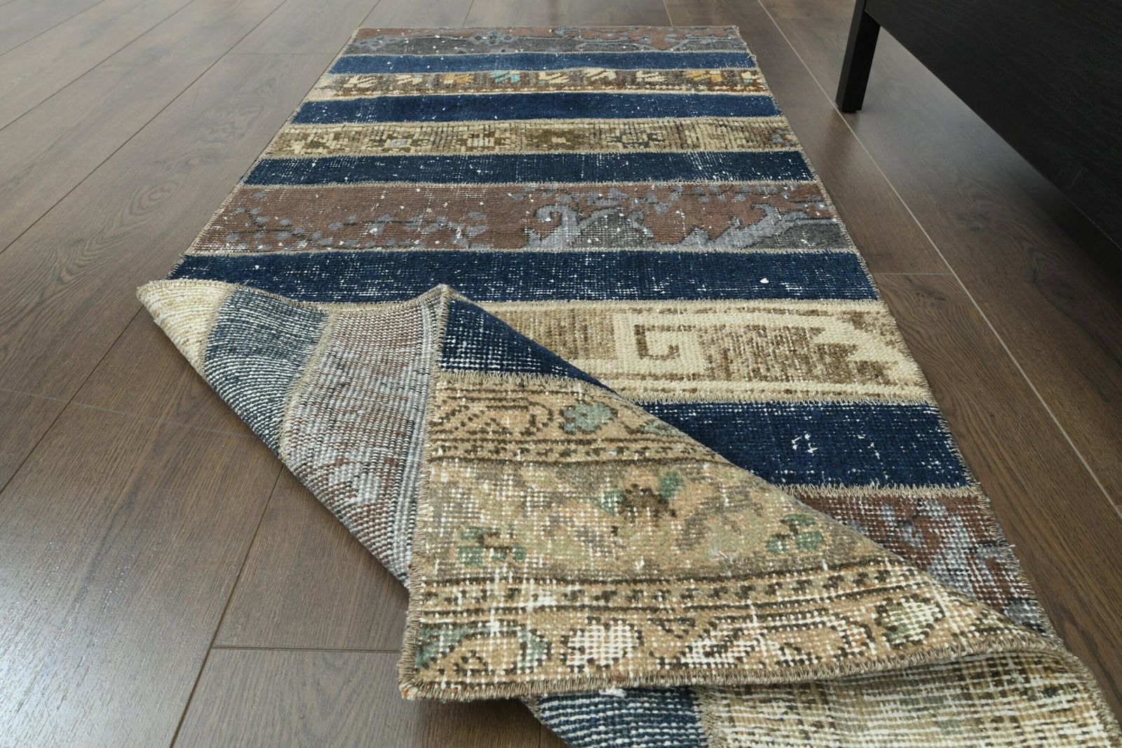 2x5 Vintage Turkish Oushak Small Runner, Handmade Wool Carpet, Hallway Rug, One Of A Kind, Anatolian, Farmhouse Decor, Patchwork Carpet photo for sale