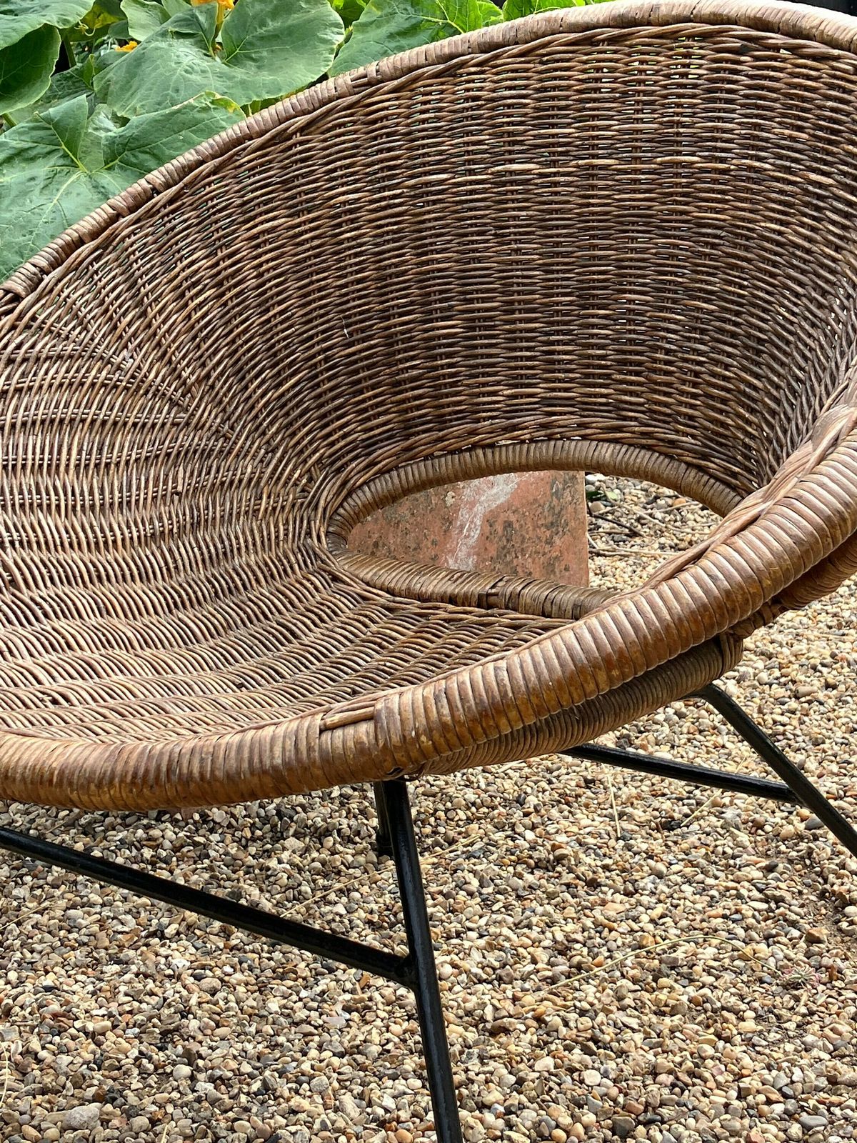 Hollywood Regency Rattan Armchair By Janine Abraham And Dirk Jan Rol photo vintage