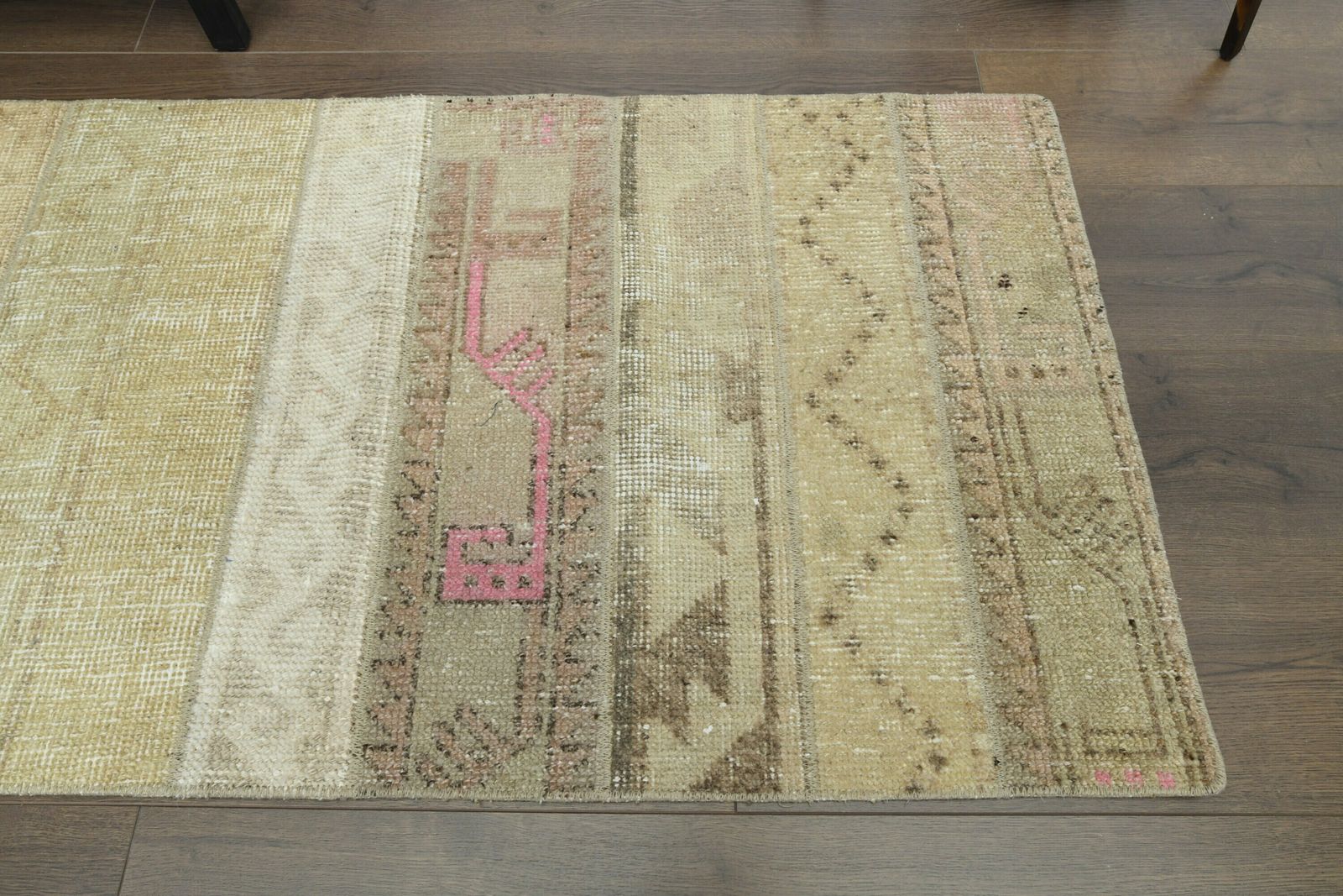 2x9 Vintage Turkish Patchwork Runner, Oushak Handmade Wool Rug, Ikat Hallway Rugs, Farmhouse Decor, One Of A Kind Anatolian Rug, Boho Chic photo 135.0