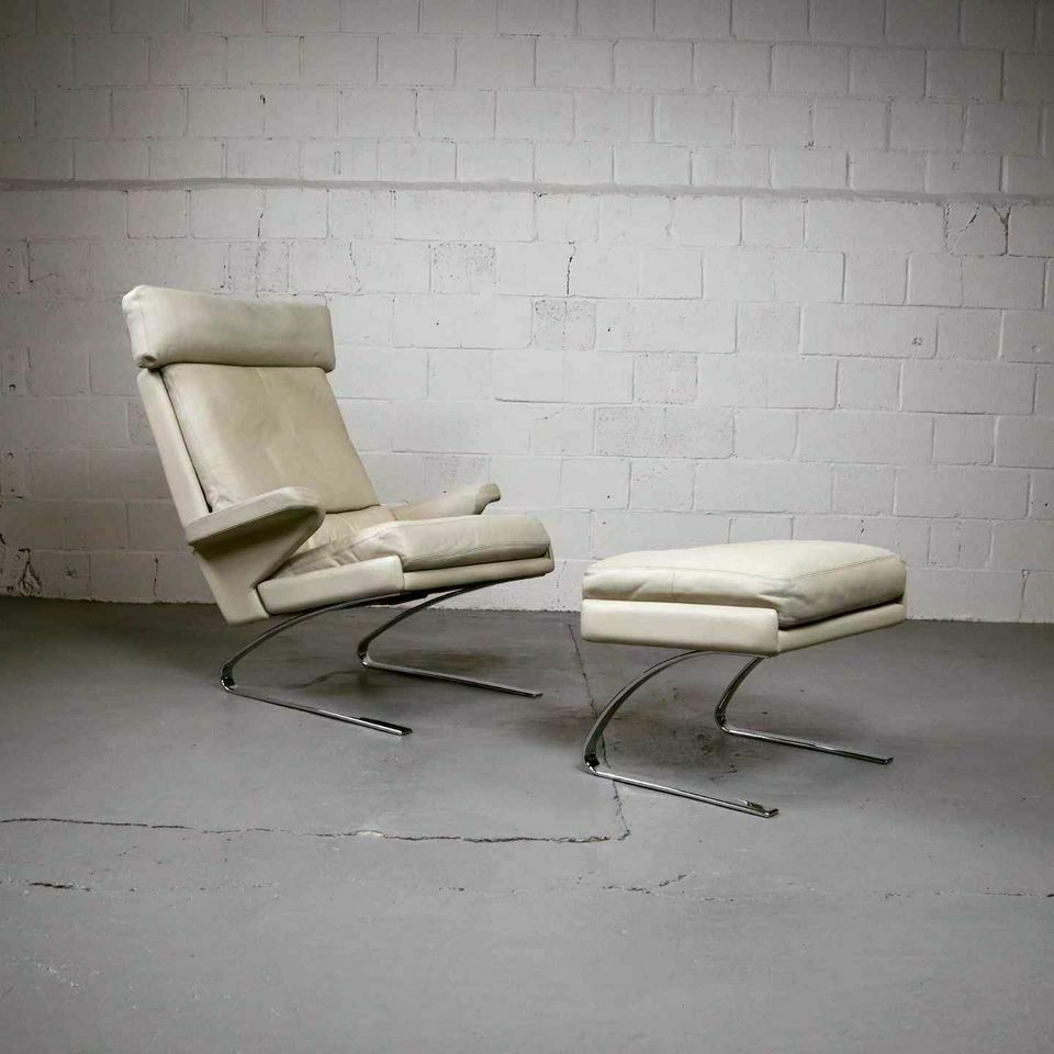 “Swing” Leather Armchair With Ottoman For Cor Germany, 1960s photo furniture