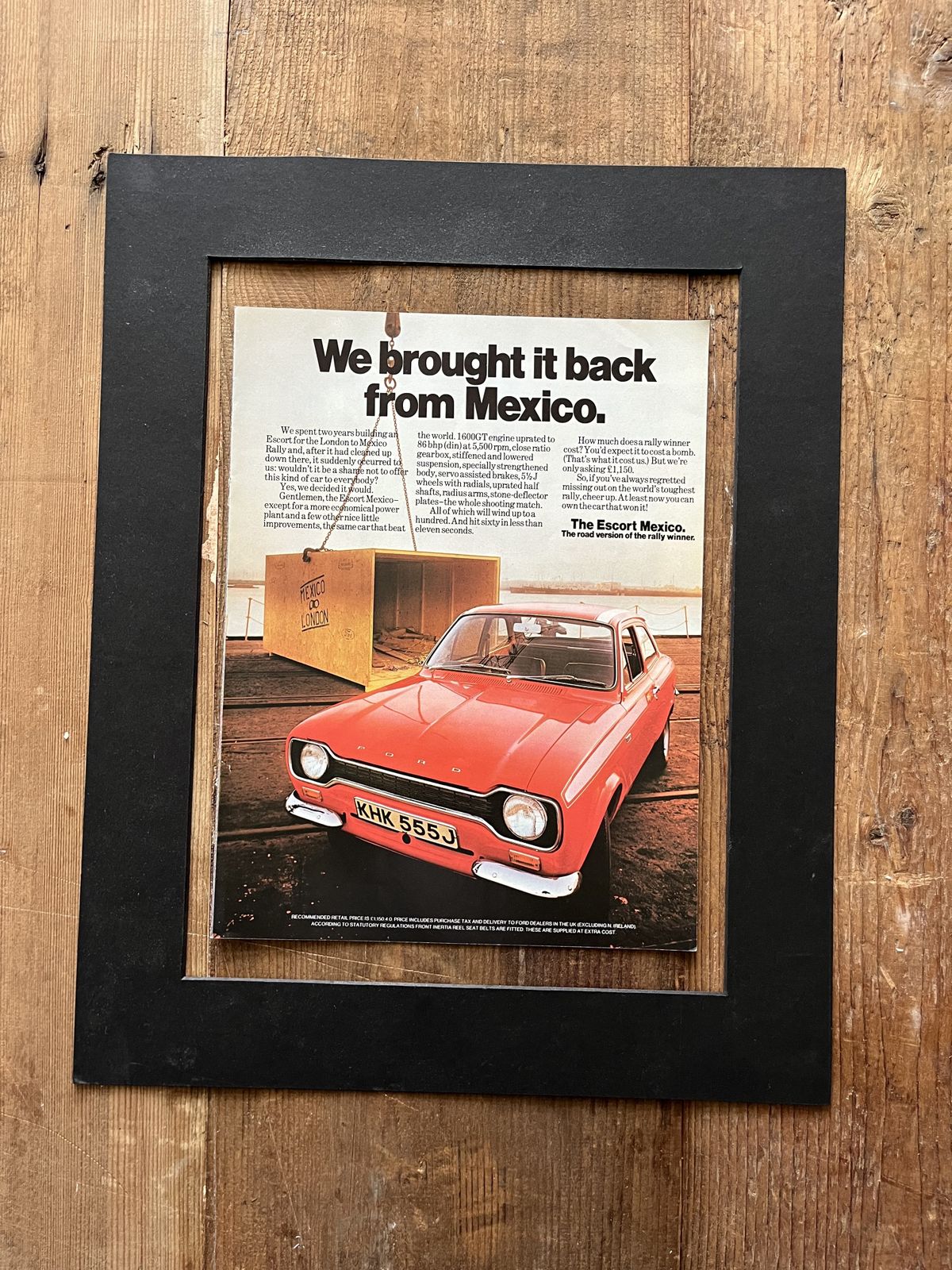 Ford Escort Mexico Mk1 Vintage Advertisement