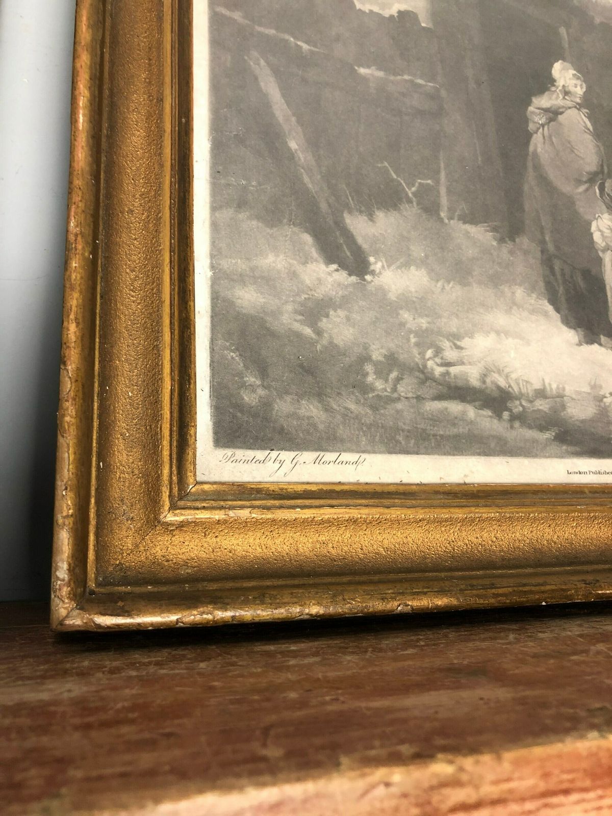 Huge Amazing Rare Pair Of George Morland John Raphael Smith Mezzotint Engravings Georgian Milk Maid Cow Breaking Ice (Hh) photo furniture
