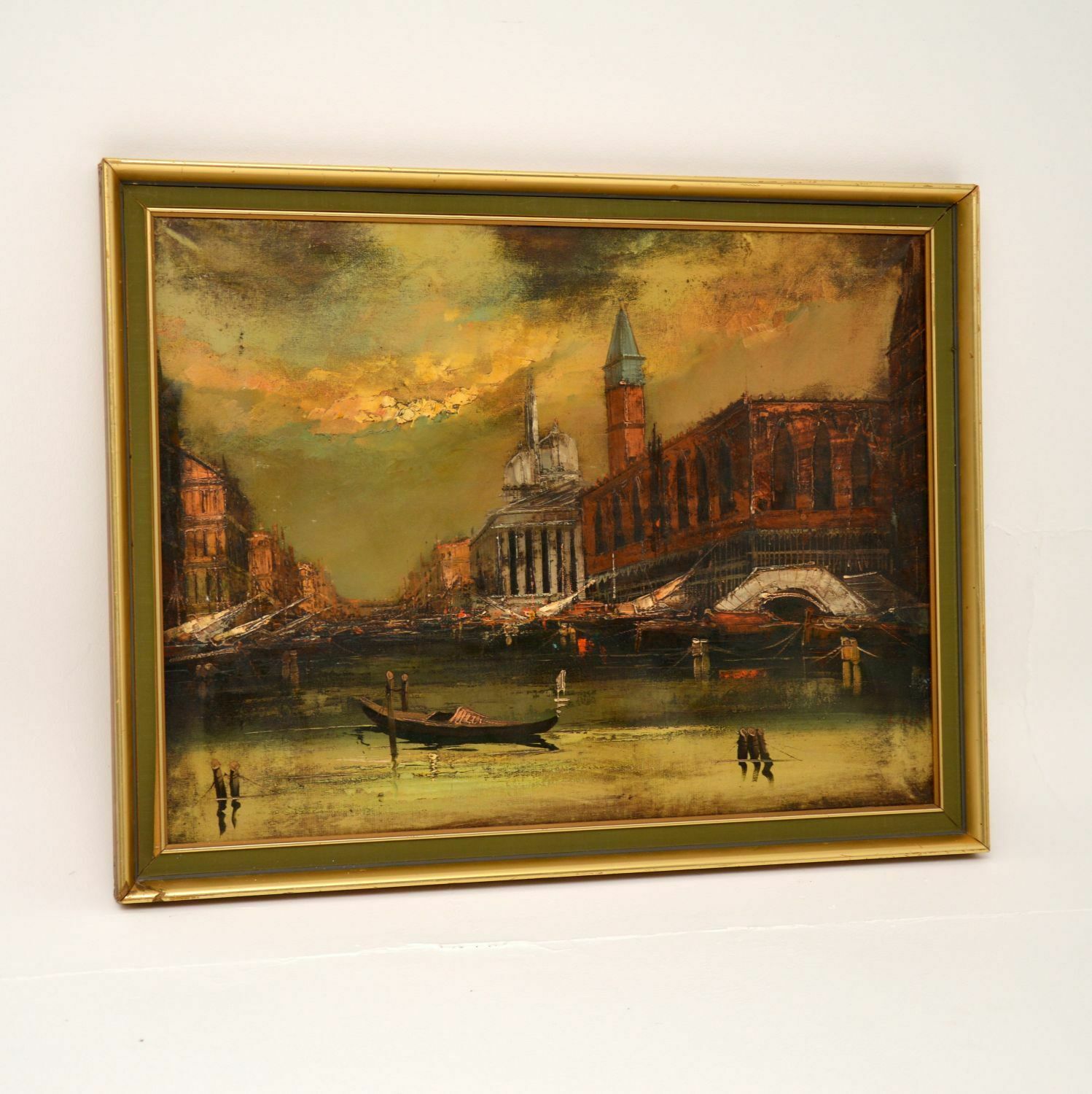Antique Landscape Oil Painting Signed ‘Liner’ photo furniture